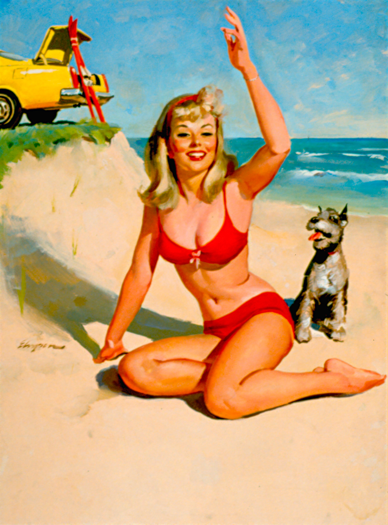 Gil Elvgren Painting Detail